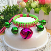 KUTKUT Pet Collar Necklace Hand Woven Dog Cat - Pet Collar Bell Pendant Cat Accessories Puppy Pet Supplies with Bells (SIZE: L, Adjustable Neck: 20cm - 55cm)…-Harness-kutkutstyle